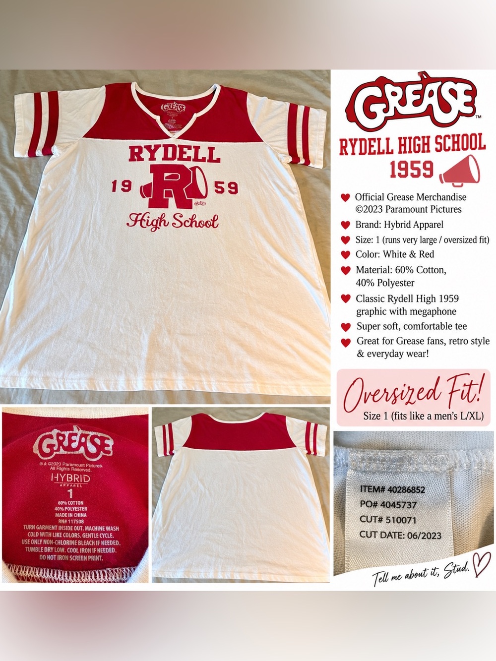 Hybrid Apparel White & Red Rydell High School Tee